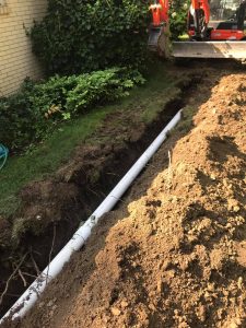 laying pipe for a sewer repair job