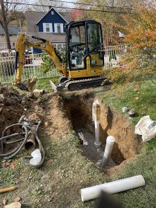 Sewer Flow on site doing sewer maintenance