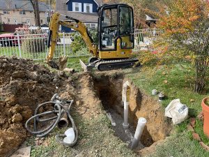 Sewer Flow on site doing sewer maintenance