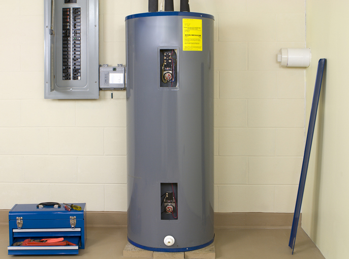 residential hot water tank newly replaced